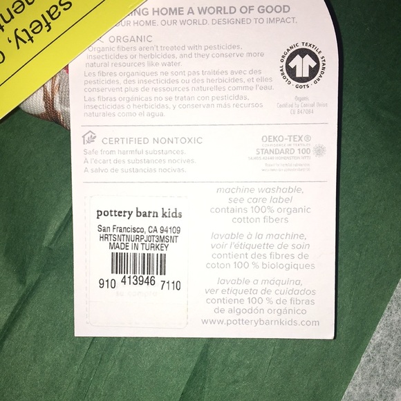 Pottery Barn Heritage Organic Cotton Footed Pajamas Size 0-3 mo! FREE GIFT WRAP! - Picture 5 of 6